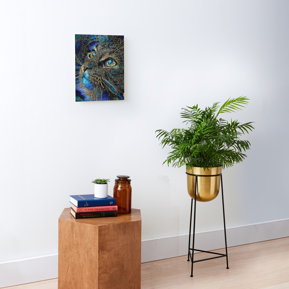 Cat jewell -cat, chat, cat, lea roche paintings Mounted Print