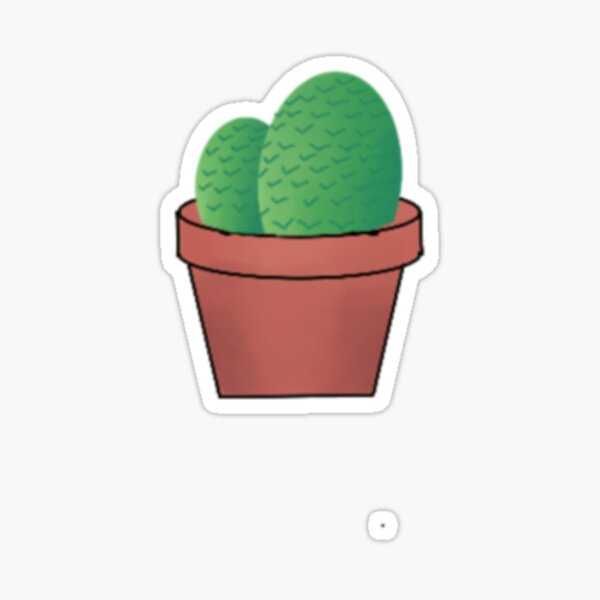 Double cactus dans un pot en terre cuite Sticker