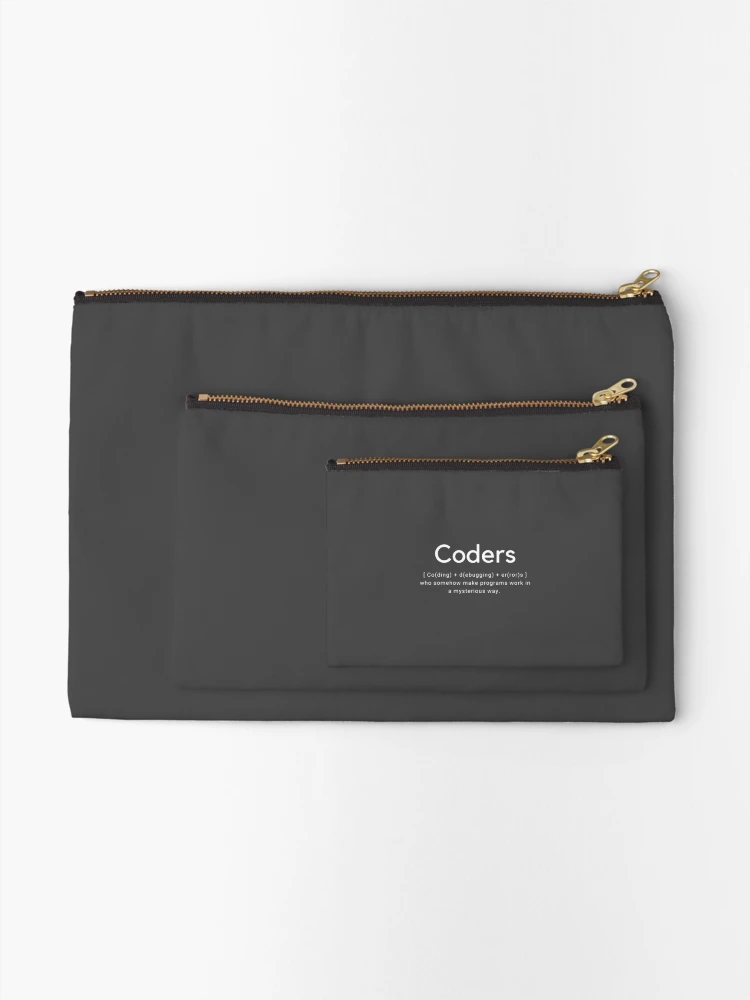 Thumbnail 2 of 4, Zipper Pouch, Coders = Coding + Debugging + Errors, Programmer, Developer, Engineer Gift designed and sold by codingpotato.