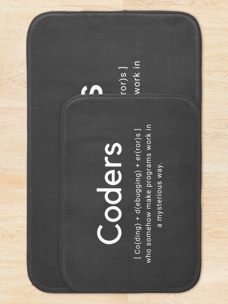 Thumbnail 5 of 6, Bath Mat, Coders = Coding + Debugging + Errors, Programmer, Developer, Engineer Gift designed and sold by codingpotato.