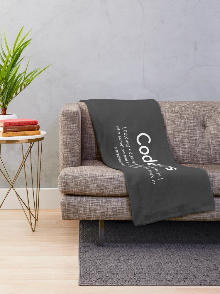 Thumbnail 2 of 6, Throw Blanket, Coders = Coding + Debugging + Errors, Programmer, Developer, Engineer Gift designed and sold by codingpotato.