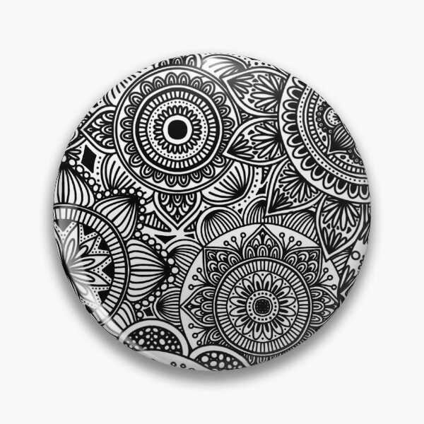 Item preview, Mandala floral pattern black and white designed and sold by Giulia  Palazzo.