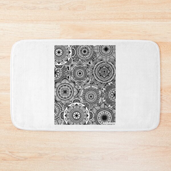 Item preview, Mandala floral pattern black and white designed and sold by Giulia  Palazzo.
