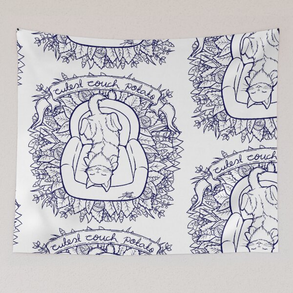Item preview, Cute Couch Potato Cat Illustration designed and sold by ZaryaKiqo.