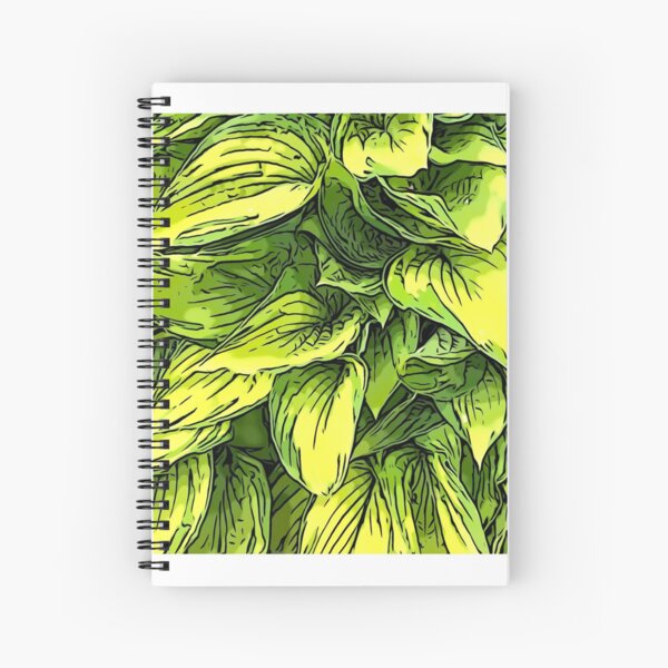 Green & Yellow Hosta Plant Spiral Notebook