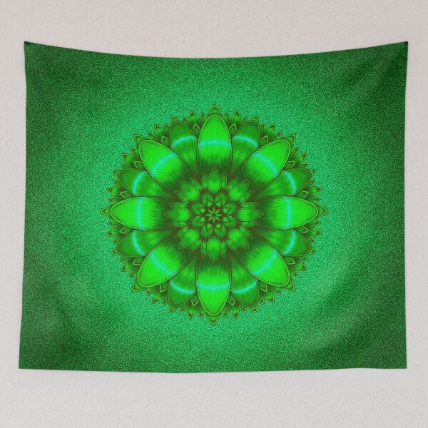 Item preview, Tapestry vivid green flower designed and sold by Marl Tapestry.