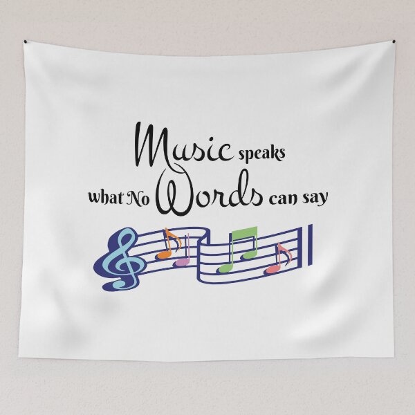 Item preview, Music Speaks What No Words Can Say, Music Quote With Music Notes designed and sold by 4AllTimes.