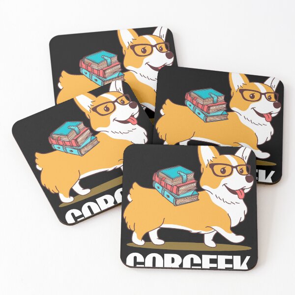 Item preview, Funny Corgi Geek Corgeek Book Lovers Gift design print designed and sold by Lisbob.