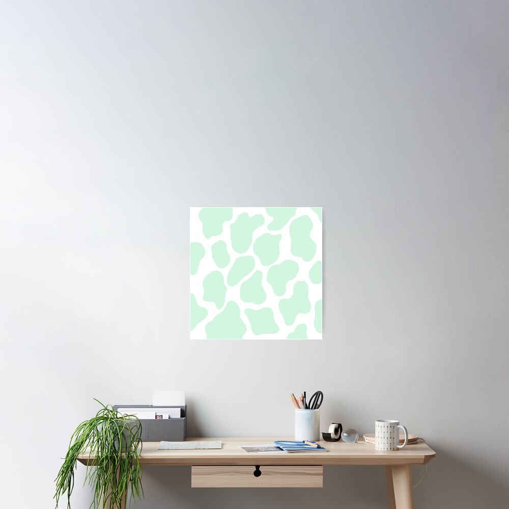 "Mint green cow pattern" Poster by Snoringtacos Redbubble