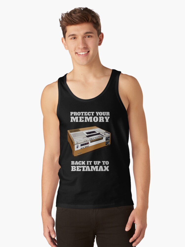 Thumbnail 1 of 3, Tank Top, Protect Your Memory - Back it up to Betamax! designed and sold by NearTheKnuckle.