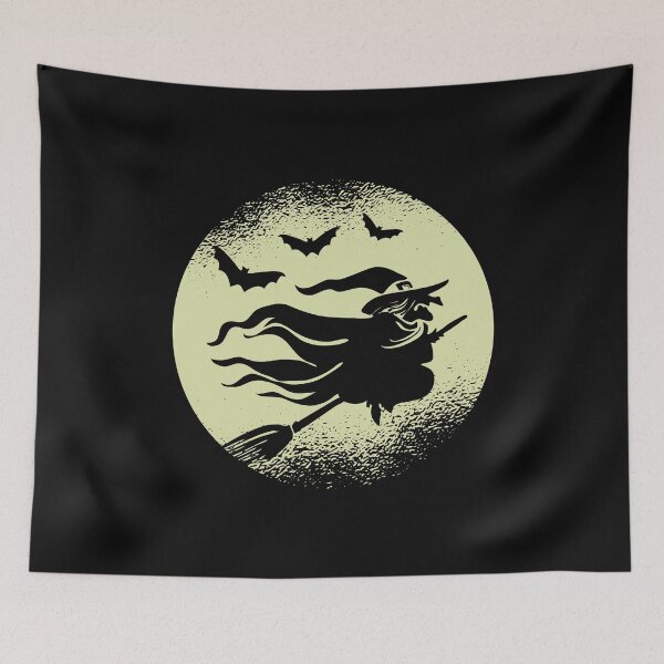 Item preview, Halloween witch riding on broom designed and sold by DerSenat.