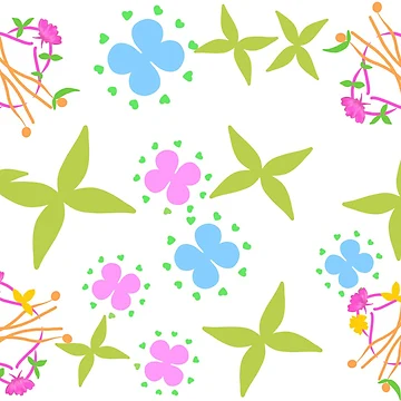Artwork thumbnail, Spring flower leaf pattern by Aerithcloud01