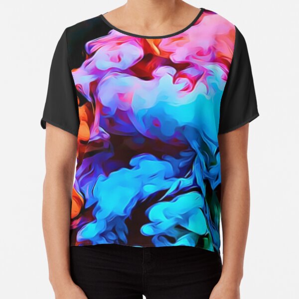colored smoke design Chiffon Top