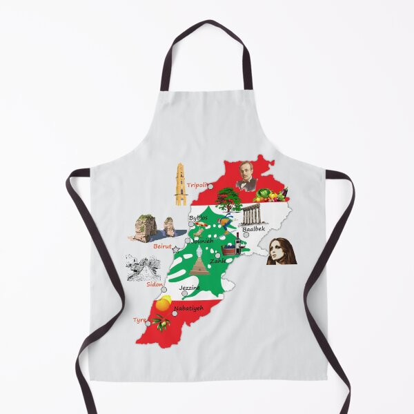 Item preview, Flag map of Lebanon, major cities names Lebanese national symbols and landmarks designed and sold by mashmosh.