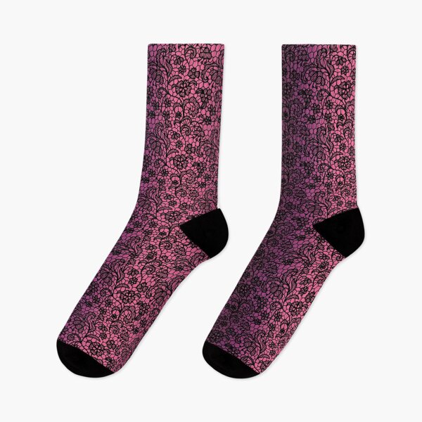 Item preview, Pink black lace design - elegant floral pattern designed and sold by MadandMean.