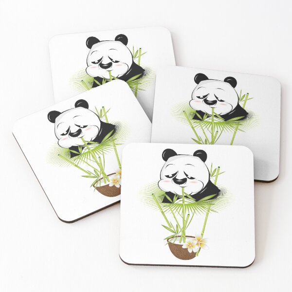 Item preview, Panda bear enjoys a tropical cocktail designed and sold by Kisho.