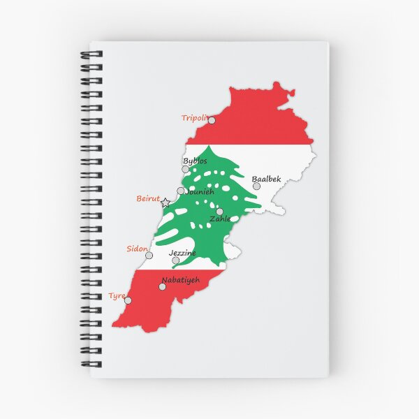 Item preview, Flag map of Lebanon, major cities names  designed and sold by mashmosh.