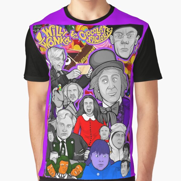 willy wonka and the chocolate factory character collage Graphic T-Shirt