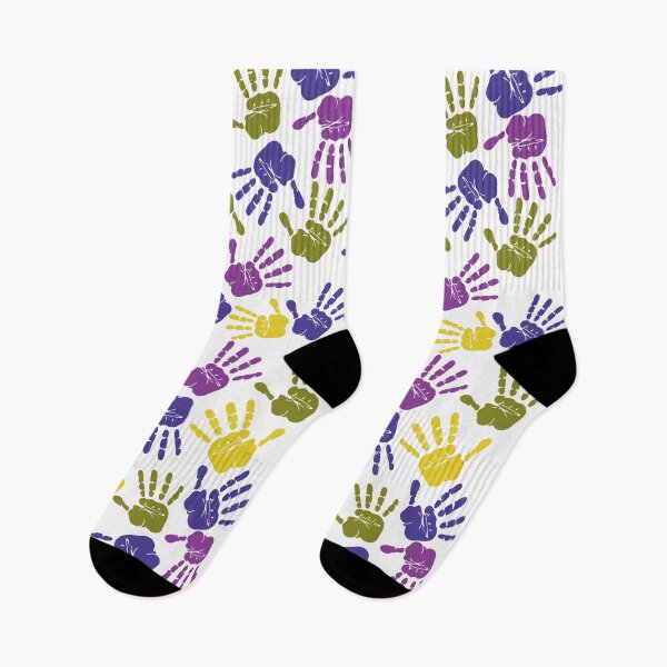 Item preview, Human hands colorful imprints pattern designed and sold by ZalinaKadyrova.