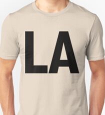 Los Angeles LA or Louisiana LA Black Ink Slim Fit T-Shirt