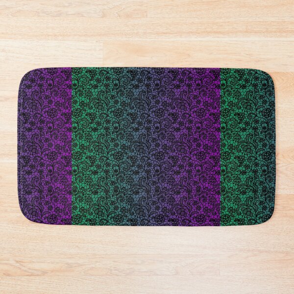 Item preview, Violet Green Gradient Black Lace Pattern designed and sold by MadandMean.