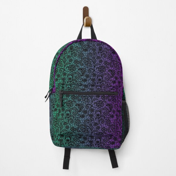 Item preview, Violet Green Gradient Black Lace Pattern designed and sold by MadandMean.
