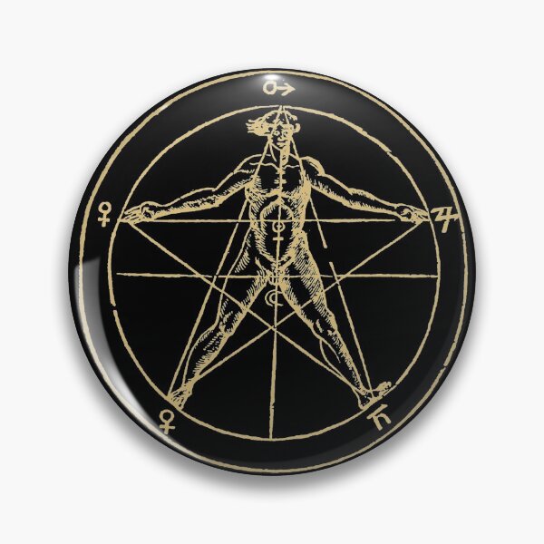 Item preview, Vitruvian Man Leonardo Da Vinci Agrippa Pentagram  designed and sold by h44k0n.
