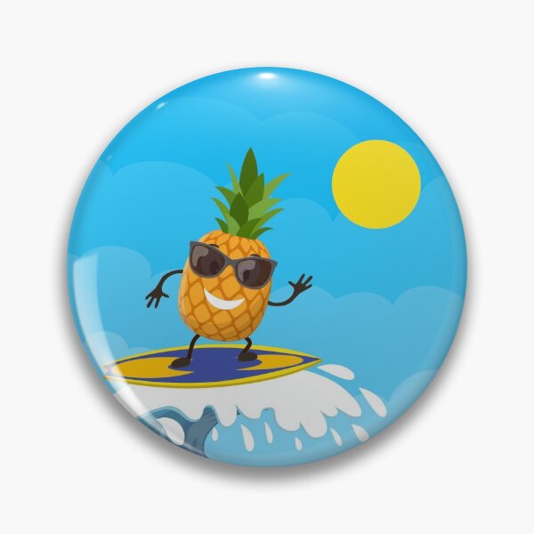 Item preview, Cute Surfing Pineapple designed and sold by WildHoneyDesign.