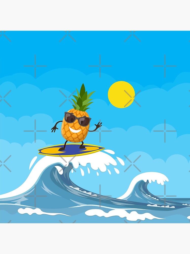 “Cute Surfing Pineapple” Poster by WildHoneyDesign | Redbubble