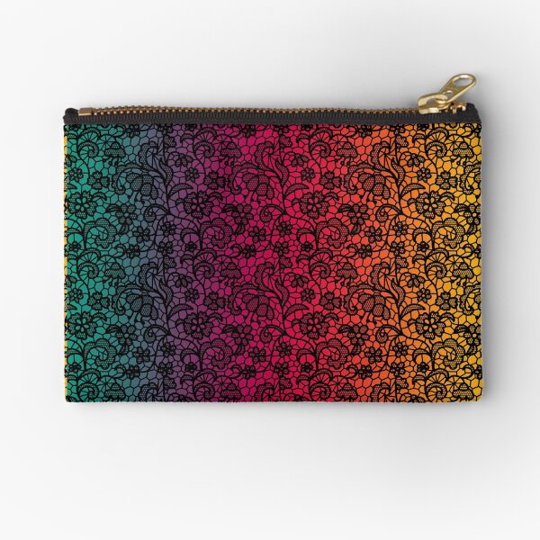 Item preview, Rainbow gradient with black lace design - colorful pattern designed and sold by MadandMean.