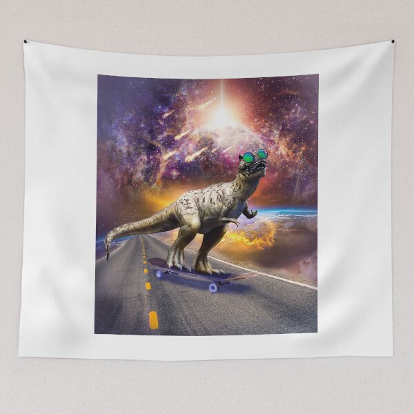 Item preview, Dinosaur With Sunglasses On Skateboard In Space designed and sold by SkylerJHill.