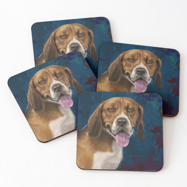 Item preview, Beautiful Beagle Painting on Blue Background designed and sold by ibadishi.