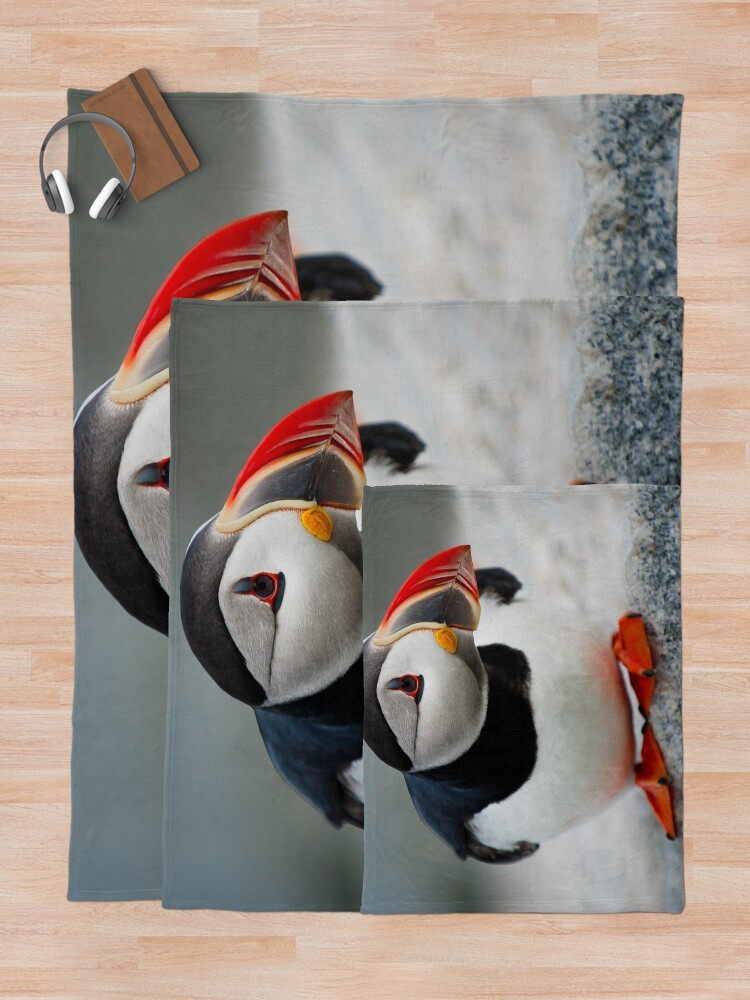 Alternate view of Puffin Throw Blanket