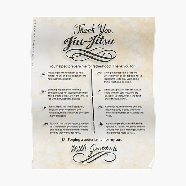 The TYJJ Manifesto (Thank You Jiu-Jitsu) SON Poster