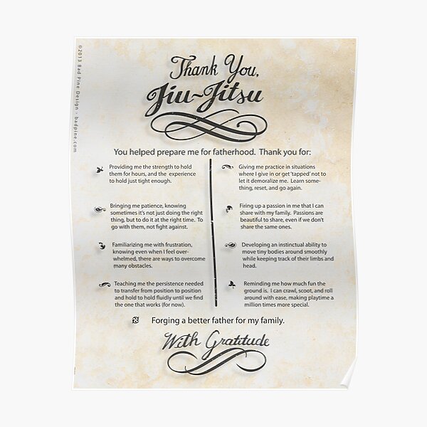 The TYJJ Manifesto (Thank You Jiu-Jitsu) NEUTRAL/PLURAL Poster