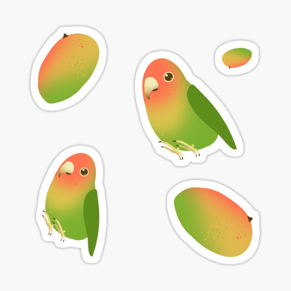 Antillean Mango Bird Birb Parrot Pattern Cute - Mango Bird - Sticker