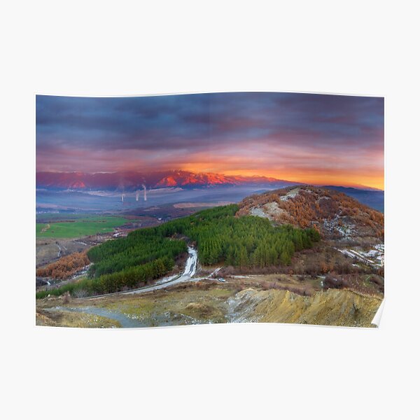 Sunset over Rila Mountain Poster