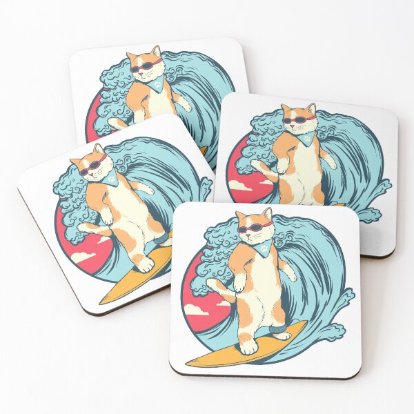 Item preview, Surfing Cat Kitty Surfer designed and sold by WildHoneyDesign.