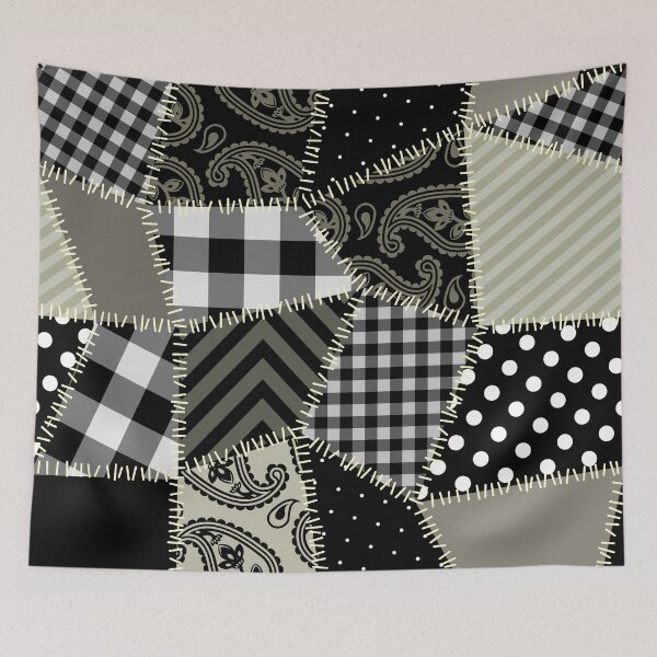 Item preview, Paisley, Plaid, Spotted, Striped - Dark Digital Patchwork Pattern designed and sold by RLYGR8.