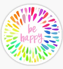 Be Happy Flower Petals Sticker