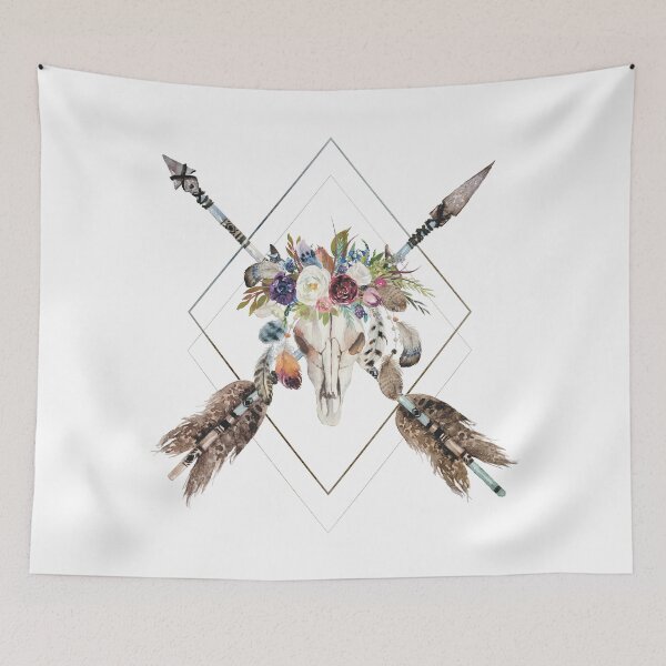 Item preview, Tribal Dreams - Skull and Flowers designed and sold by Amanda-Lakey.