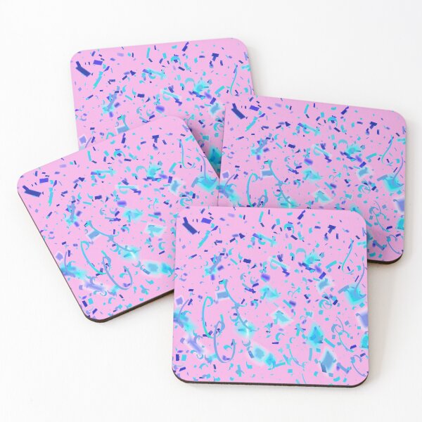 Item preview, Light pink and light blue confetti and streamers party designed and sold by MadandMean.
