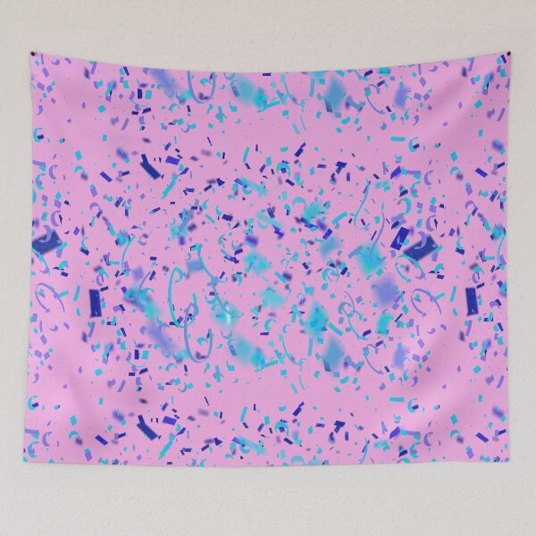 Item preview, Light pink and light blue confetti and streamers party designed and sold by MadandMean.