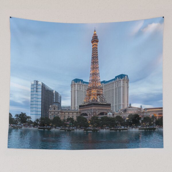 Item preview, Slow Dusk Las Vegas - Paris Ballys and the Eiffel Tower designed and sold by Georgia Mizuleva.