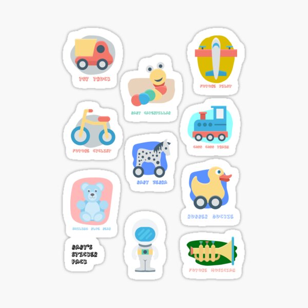 Item preview, Baby Toys Sticker Pack designed and sold by WordsmithNerd.