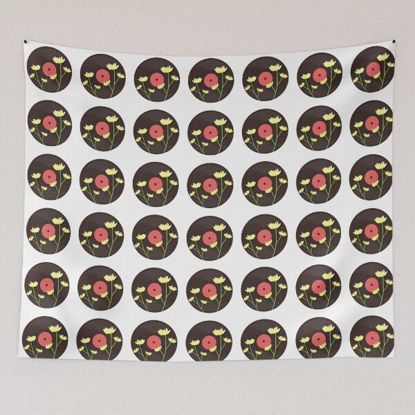Item preview, Vintage Vinyl Record with Blooming Flowers designed and sold by fluffeeair.
