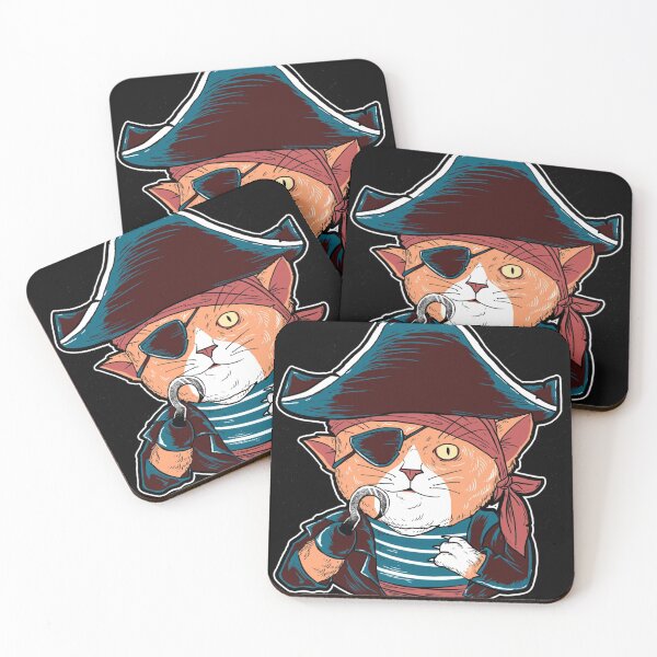 Item preview, cat pirates cute vector artwork 2020 mask sticker T-Shirt greeting card  designed and sold by zugharo2019.