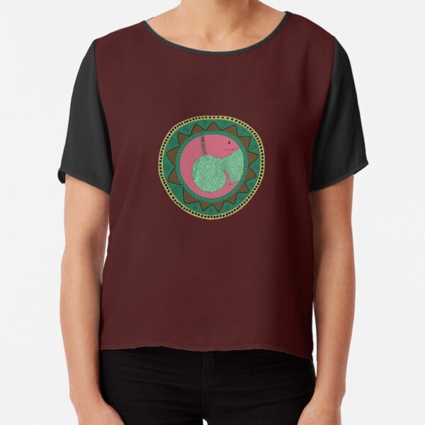 Aesthetic Koi Fish Mandala Design Chiffon Top
