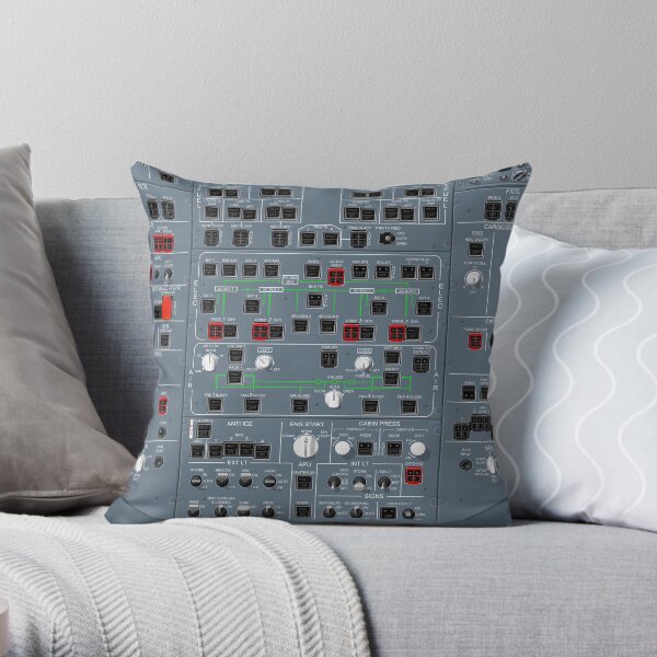 Airbus A380 overhead panel Throw Pillow