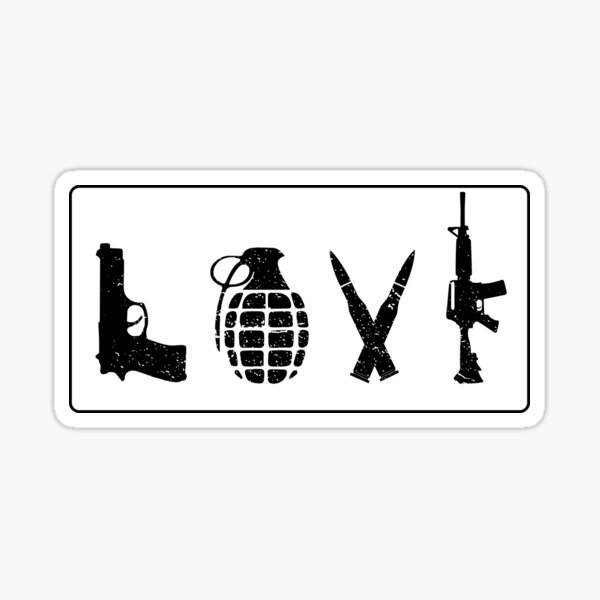 Vista previa del artículo con la obra «Amor táctico: amante de las armas», diseñado y vendido por silverhexagon.